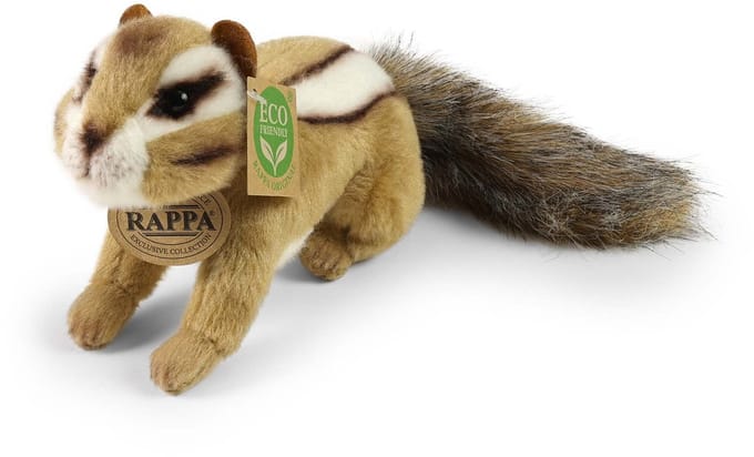 Rappa pluche eekhoorn knuffel 18 cm eco-vriendelijk speelgoed - chipmunk - bruin wit