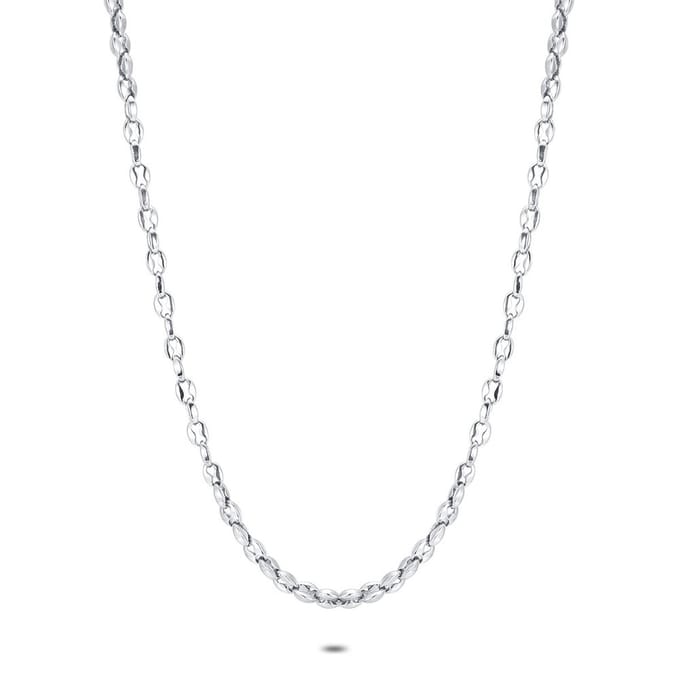 Twice As Nice Halsketting in edelstaal, ovale schakels 60cm