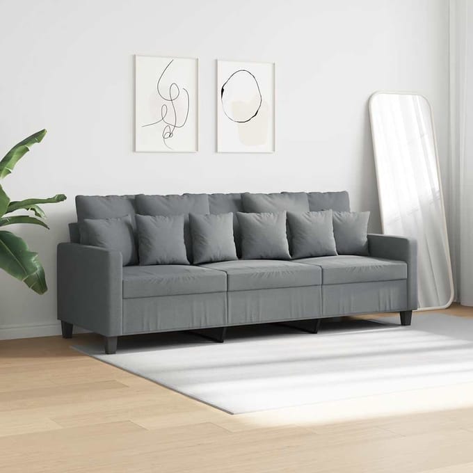 vidaXL - Driezitsbank - 180 - cm - stof - lichtgrijs