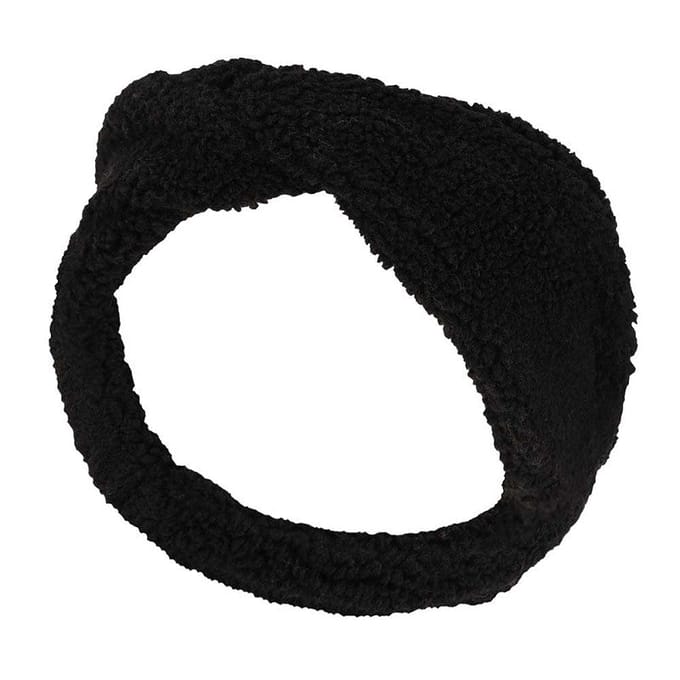 Sarlini - Haarband dames - Teddy Wol - One Size - Zwart