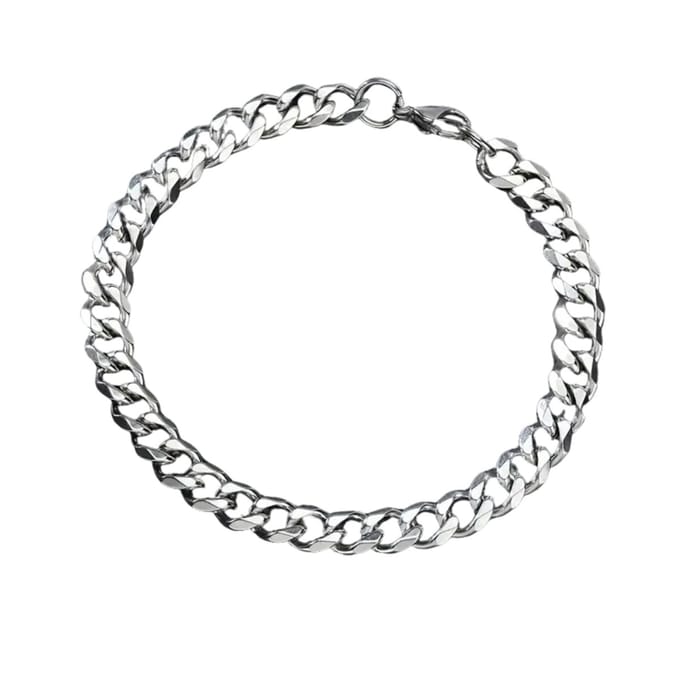 Nivard Armband - Staal - Nep Zilver - Heren - 21cm x 1cm