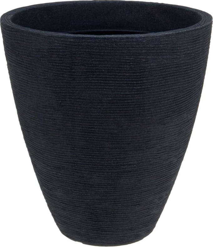 Koopman Serie - Ronde Antraciete Bloempot - 39 x 42 cm - Moderne Structuur - Voor Buiten