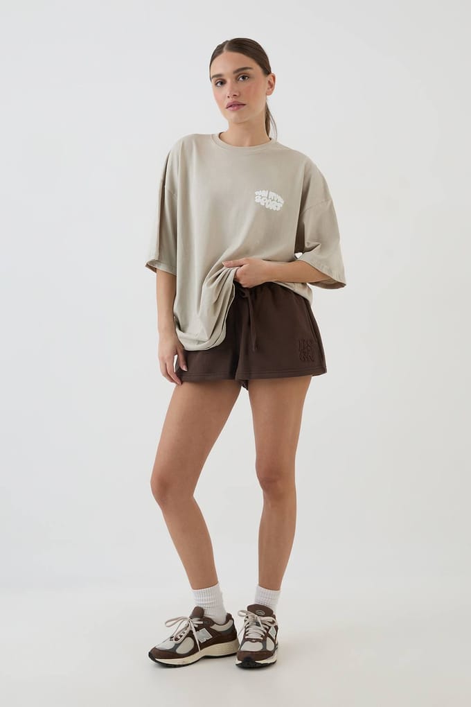 Dames Dsgn Studio Sport Bubble Print Oversized T-shirt | Steen | Maat: Small