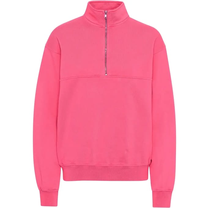 Sweatshirt 1/4 rits Colorful Standard Organic bubblegum pink