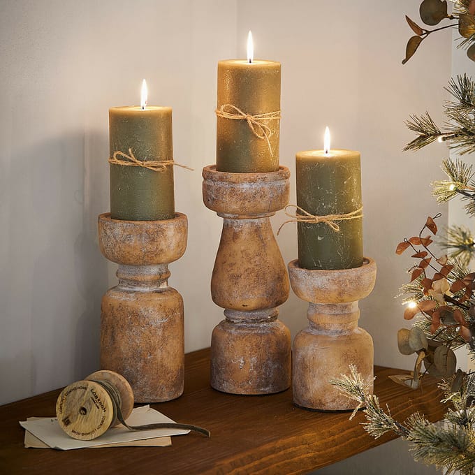 LOBERON Kandelaar set van 3 Talona terracotta
