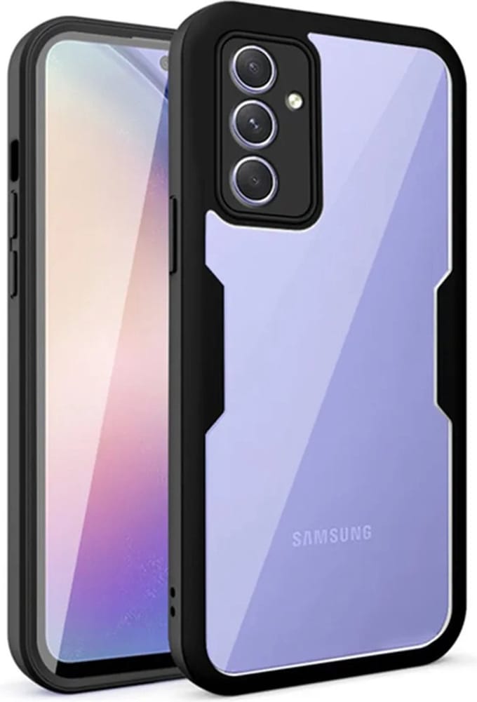 Hoesje geschikt voor Samsung Galaxy A54 - Techsuit ColorVerse 360 Case met Screenprotector - Zwart