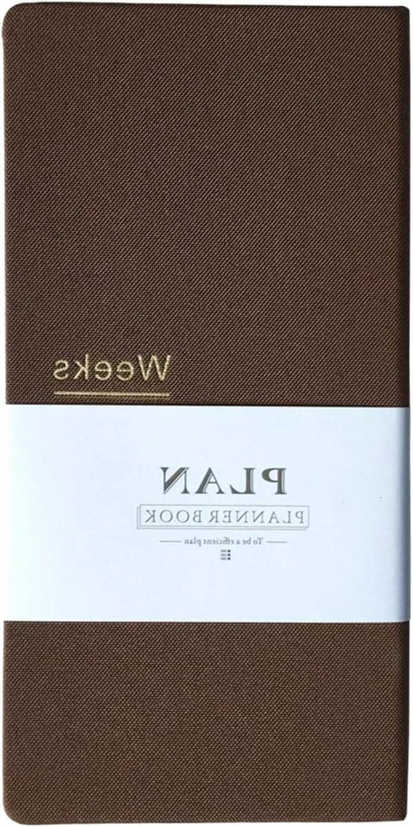 Undated Pocket Weekly Planner Schedule Organizer Calendar Year Month Week Plan A6 Notebooks (A6 Undated Planner Brown)