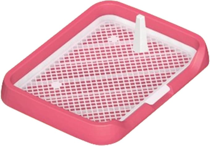 Hondentoilet - Plasbak Hond - Zindelijkheidstraining Hond - Afneembare Kolom - 47x36x5.5cm - roze