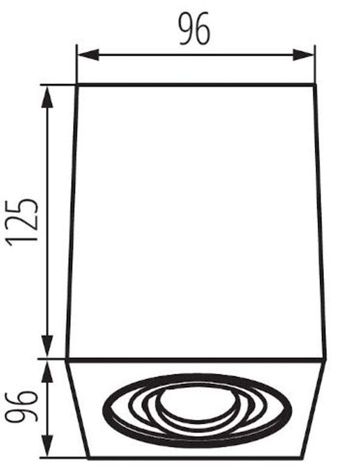 Opbouwspot Gord1 - Vierkant - Zwart - Kantelbaar - 96x96x125mm