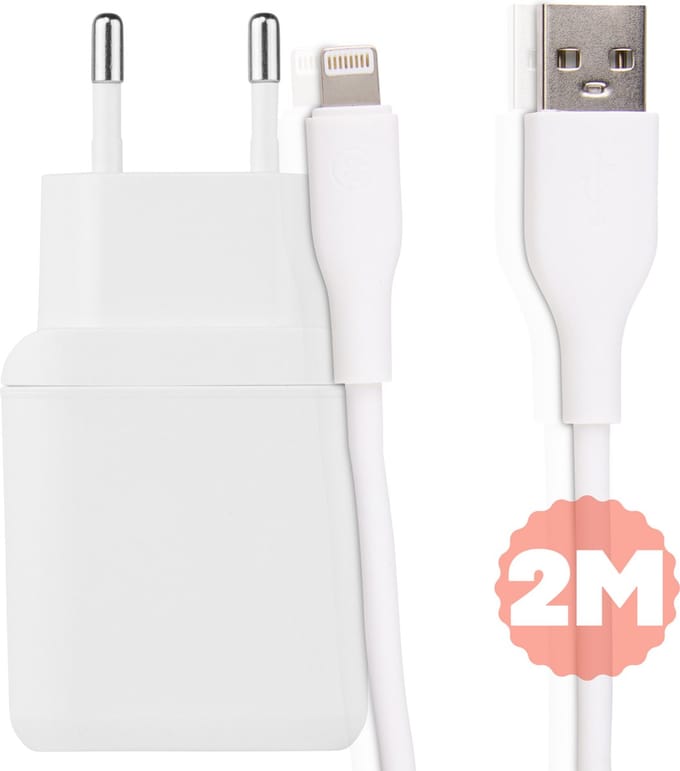 Fast Charger - Geschikt voor iPhone - Oplader met Kabel - 2 Meter