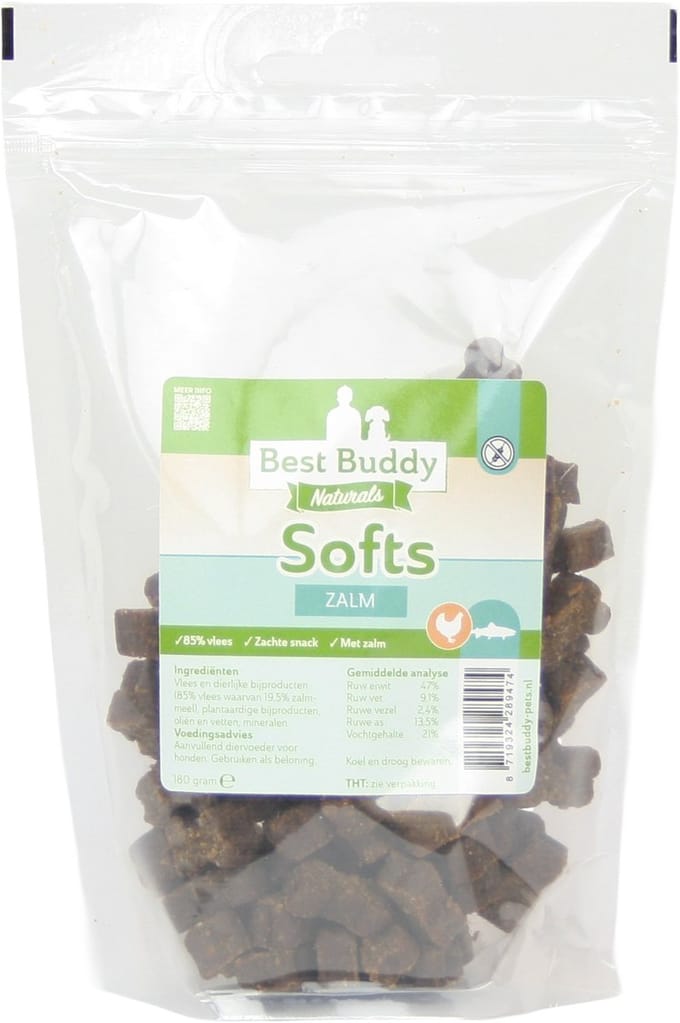 Softs Zalm 180 gram - Trainingssnack - Glutenvrij - Best Buddy Pets