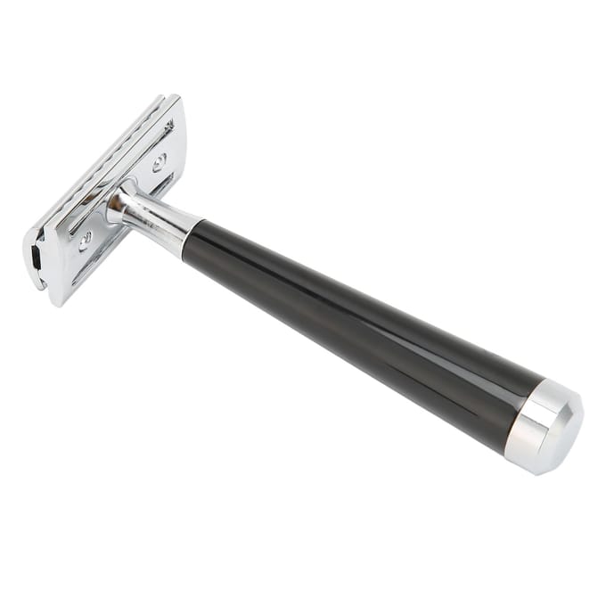 Vintage handmatig scheermes zinklegering dubbelzijdig veiligheidsbaard scheermes (Zonder mes) white