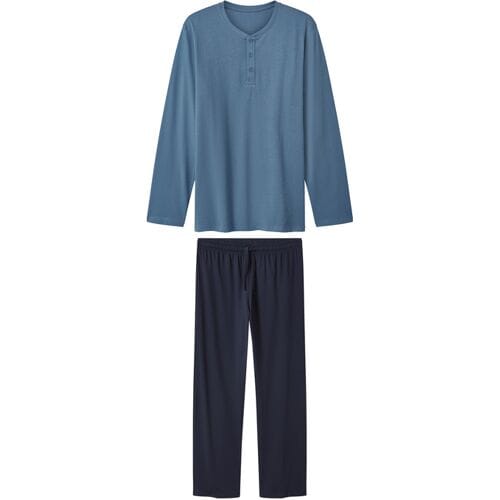 ESMARA MEN Heren pyjama (Blauw/donkerblauw, M)