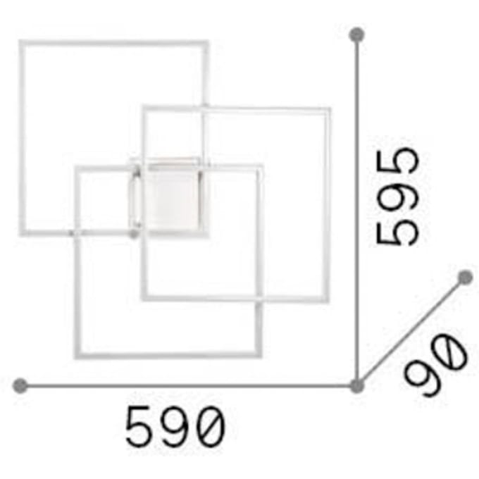 Ideal Lux LED wandlamp Frame zwart 3-lamps 59 x 59,5 cm