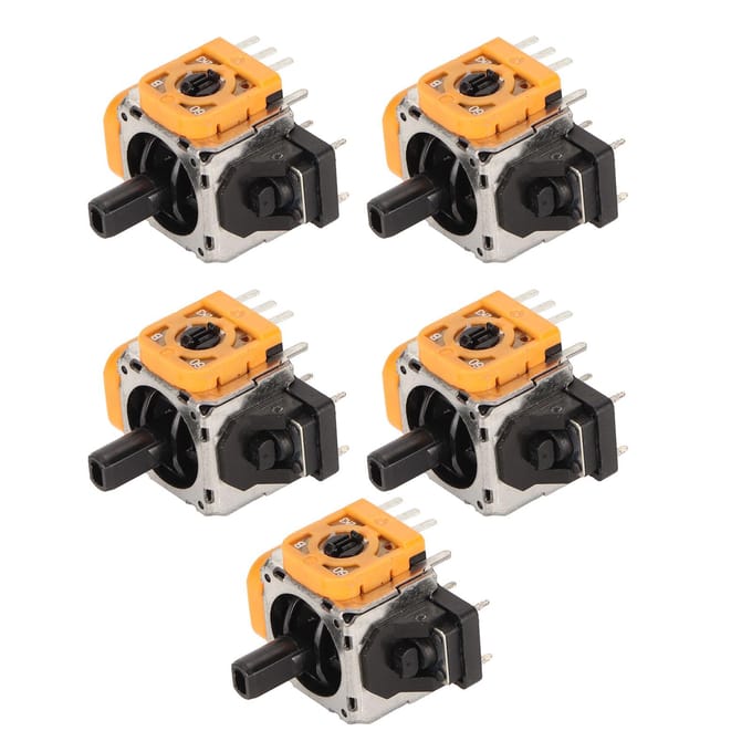 5 Stuks Analoge 3D Joysticks voor PS5 Controller 3D Analoge Joystick Vervangingsonderdeel Reparatiekit black