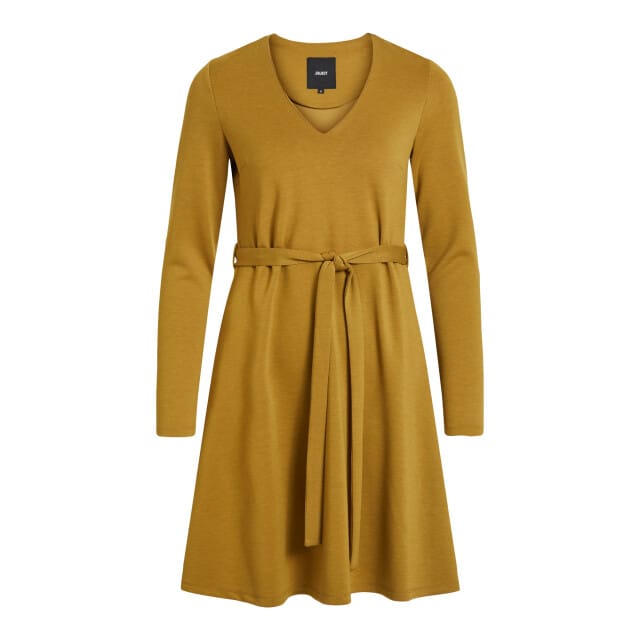 OBJSAVA L/S V-NECK DRESS SEASONAL Tapenade.