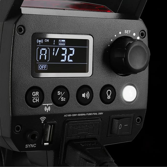 Godox MS300-V Verbeterde Studio Flitslamp 300Ws Stroboscooplamp GN58 0.1-1.8S Recycletijd 5600 +/-200K JP Plug gray