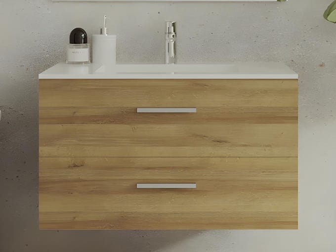 Vente-unique Badkamermeubel - Licht naturel - 80 cm - KAYLA