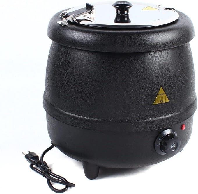 Soepketel Verwarmer - Buffet Ketel - Horeca Gebruik - Grote Capaciteit - 10 Liter - Zilver