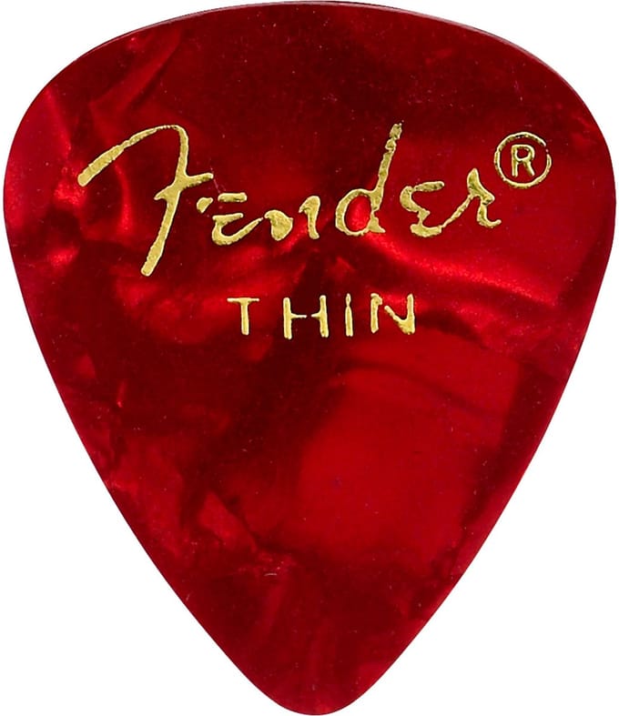 Fender Picks 351 rood Moto thin 12er Set Premium Celluloid - Plectrum set