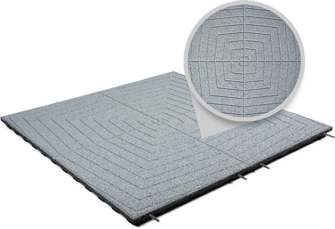 Rubbermagazijn - Rubberen tegels - Grijs design - Per 1 m² - Dikte 4,8cm - 100x100cm - Speelplaatstegel