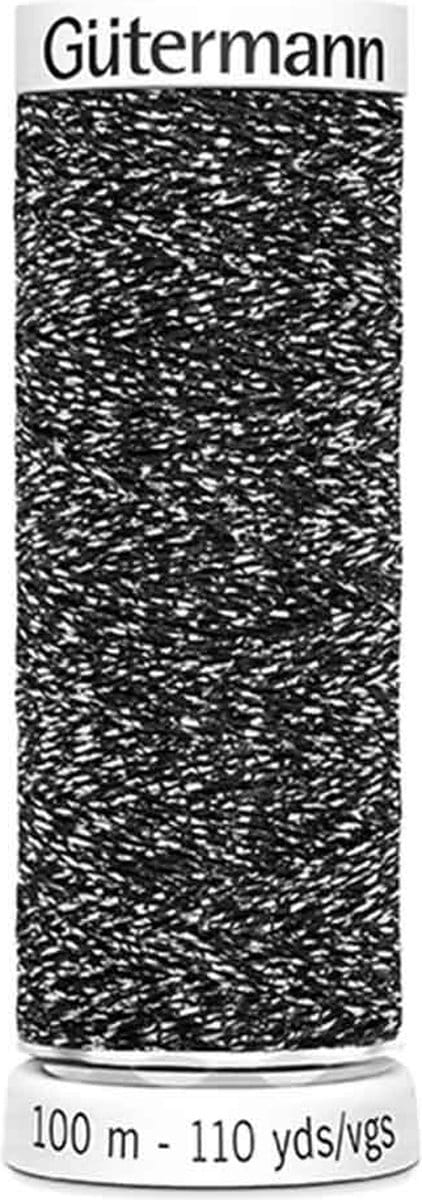 Gütermann Sparkly garen - 1x100m - 9941 - zwart/zilver.
