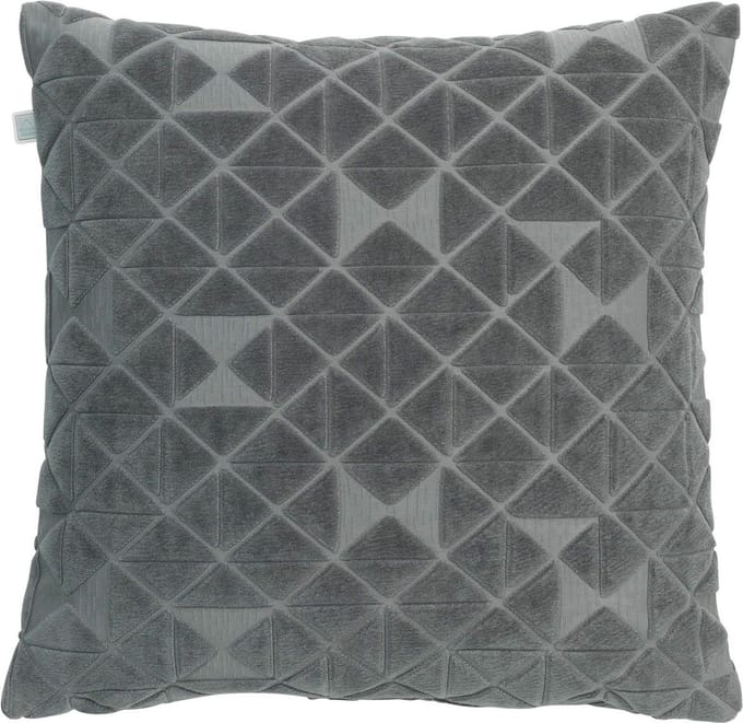 Dutch Decor JACKY - Sierkussen 45x45 cm - velvet - donkergrijs - Inclusief binnenkussen