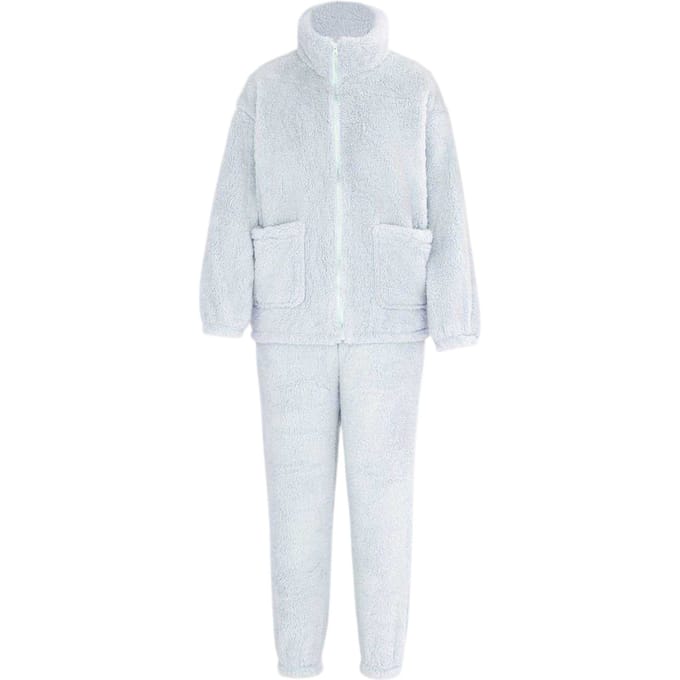 Miso Dames Sherpa Fleece Loungewear Set (Blauw)