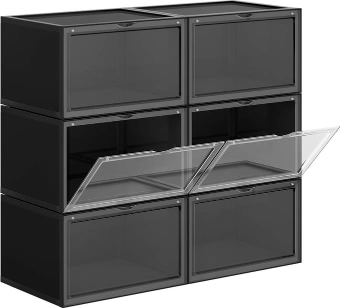 Schoenendozen – Set van 6 – Zwart