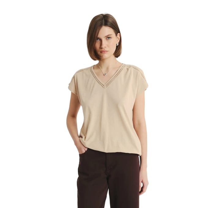 T-shirt in katoen en modal vrouw Greenpoint Regular March