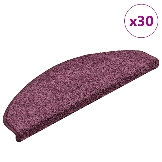vidaXL - Trapmatten - 30 - stuks - 65x21x4 - cm - Donkerpaars - Halfrond - Groot