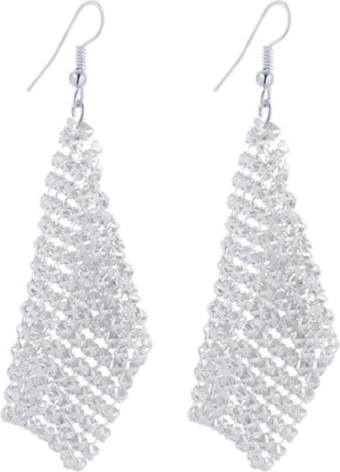 Fako Bijoux® - Oorbellen - Dansende Doekjes - Zilverkleurig