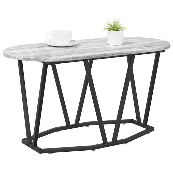vidaXL - Salontafel - Grijs - 80 - x - 40 - x - 40.5 - cm - Samengesteld - Hout - en - Metaal