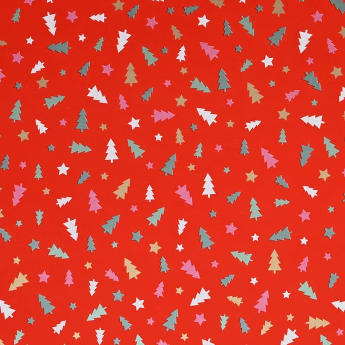 Apparaatrol Kerst Bomen Mix rood 150mx50cm