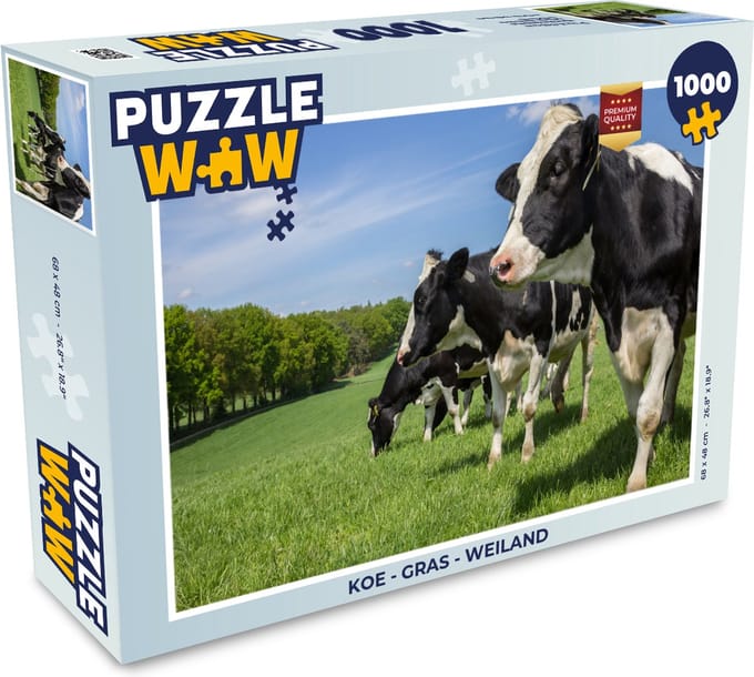 Puzzel Koe - Gras - Weiland - Legpuzzel - Puzzel 1000 stukjes volwassenen