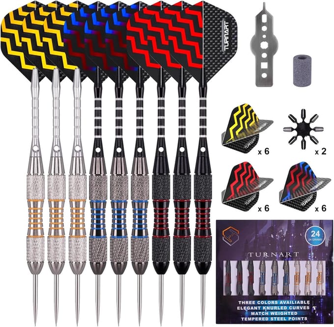 Professionele Dartpijlen Set - 9 Stuks 24 Gram Metalen Tip Darts
