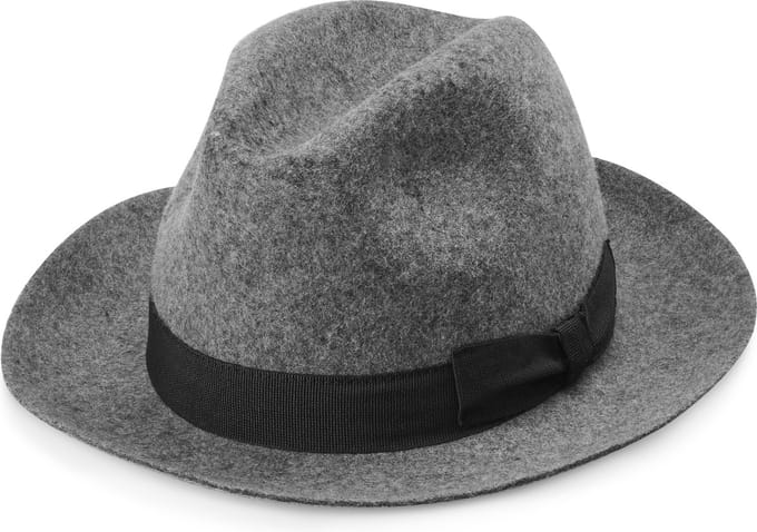 Filippo Grijze Moda Fedora met Onafgewerkte Rand