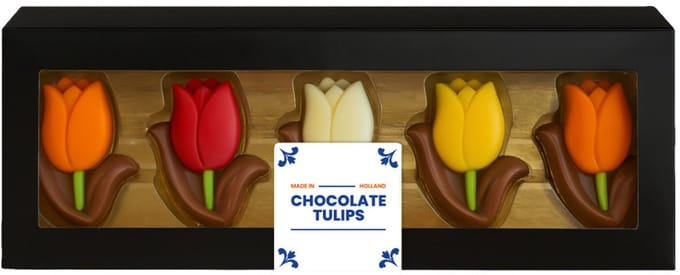 Chocolade Tulpen - doosje 150 Gram - 10 tulpen - Typisch Hollands - Souvenir