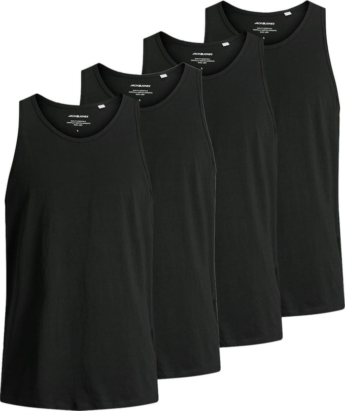Jack & Jones Heren onderhemd 4 pack Jacbasic