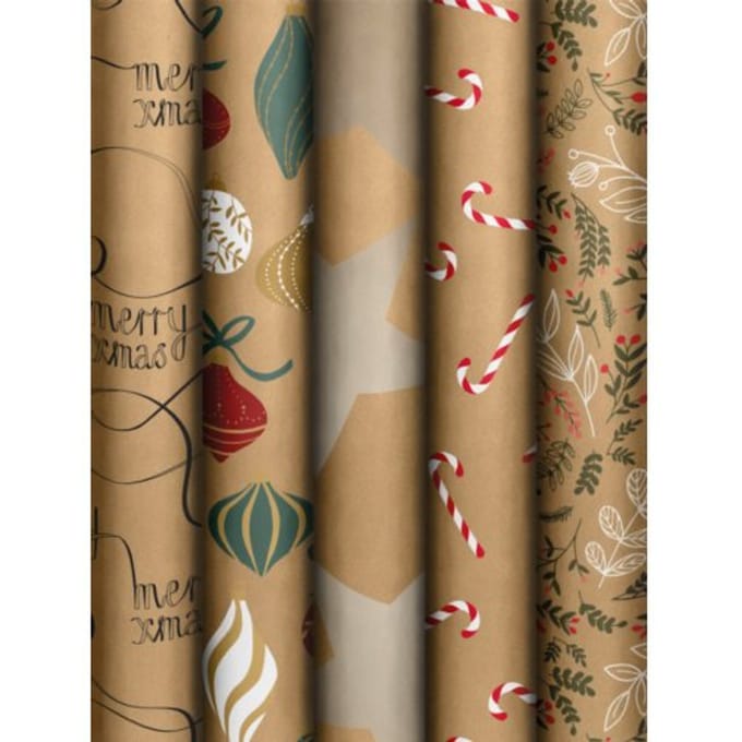 Stewo kerst cadeaupapier natural day, formaat 70 x 200 cm, assorti