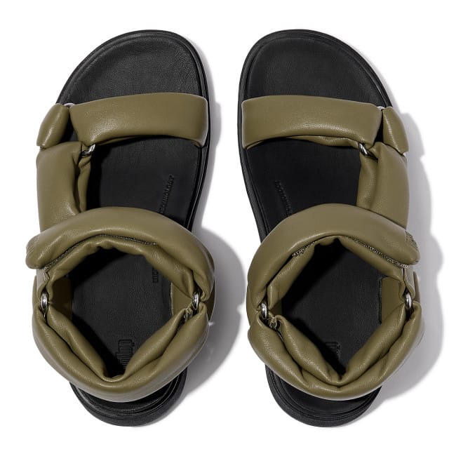 FitFlop Gen-FF Soft-Leather Back-Strap Sandals GROEN - Maat 37