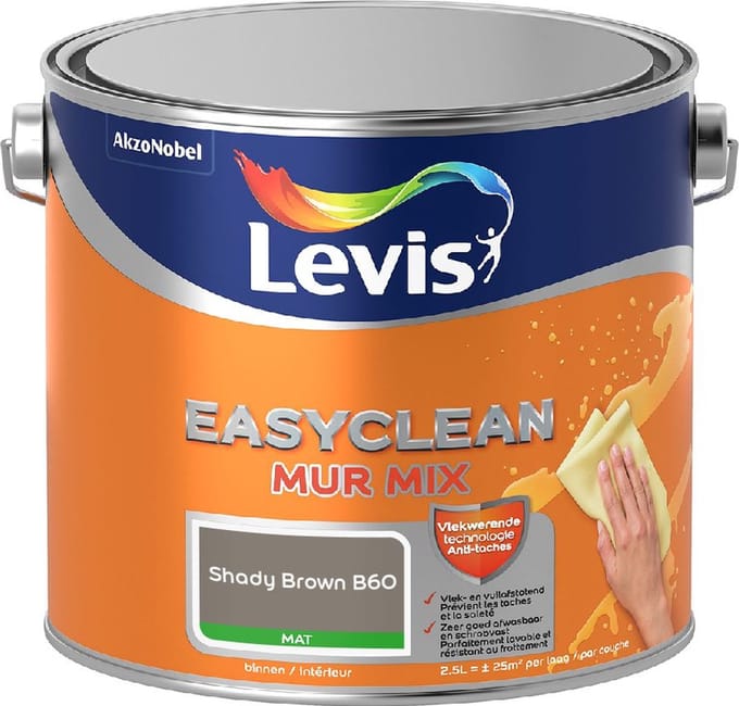 Levis - Easyclean Mur Mat Mix - Shady Brown B60 - Mengverf - 2,5 L
