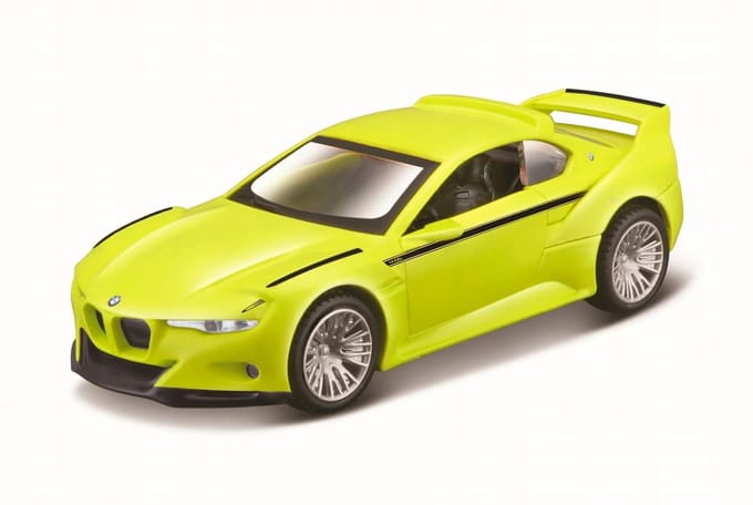 Maisto Power Racer BMW 3.0 CSL Hommage Geel 4.5'' Pull-back Auto