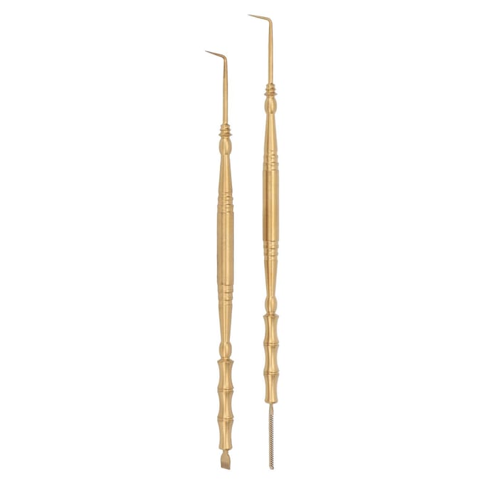 2 stuks Wimperlift Tool Bamboe Gewricht Vorm Handvat Dubbel Hoofd Lash Perm Tool met Kam voor Permen goud