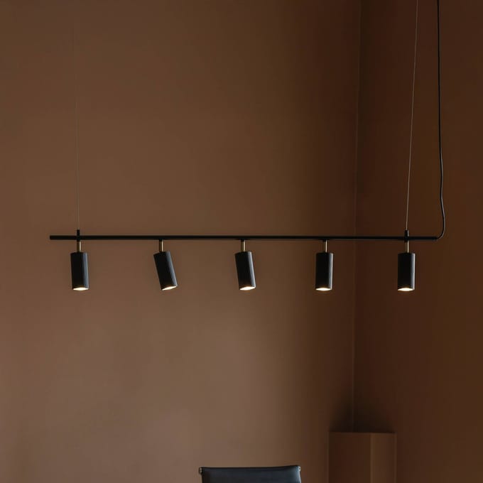 Globen Lighting hanglamp Hubble 5 zwart, lengte 130 cm, 3-lamps