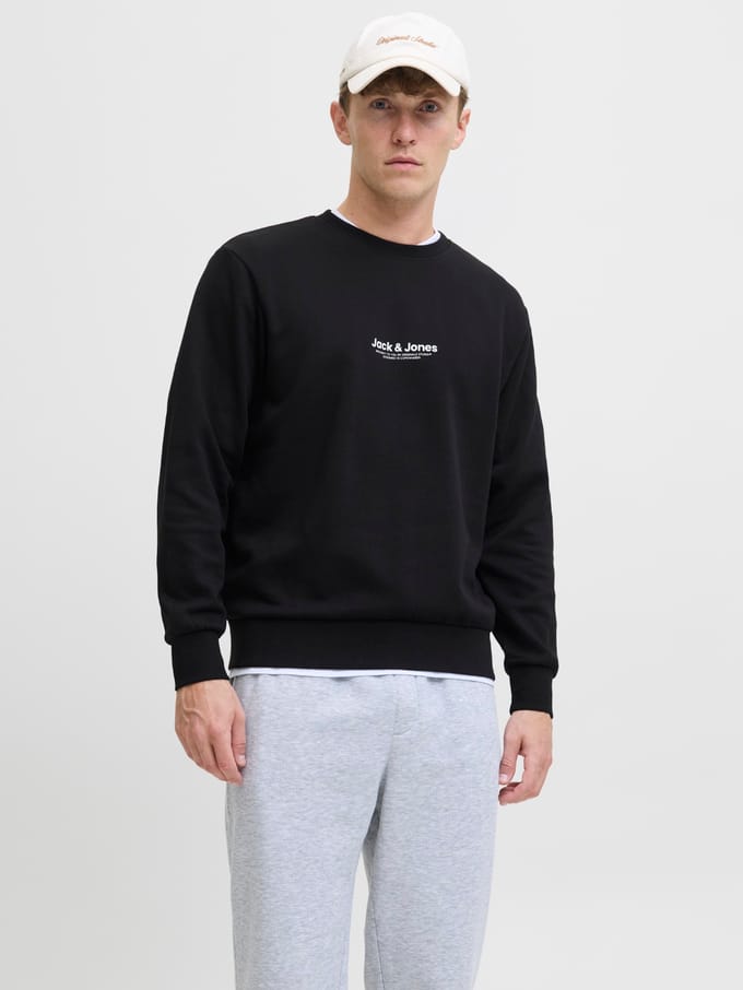 Jack & Jones - Heren Sweaters Vesterbro Sweat Crew Neck - Zwart - Maat S