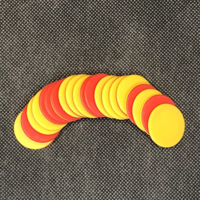 Rood-gele rekenfiches (SET van 20 st.)