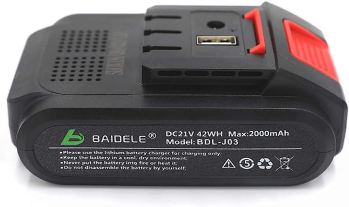 Oplaadbare Lithiumbatterij 21V 2000mAh voor Elektrische Snoeischaren