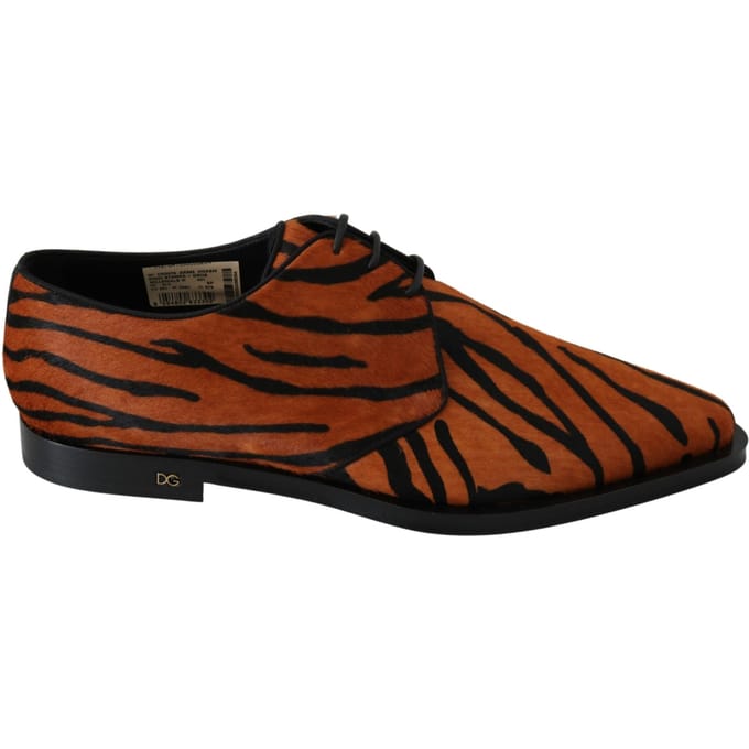 Dolce & Gabbana Oranje Ponyhaar Formele Dress Broque Schoenen