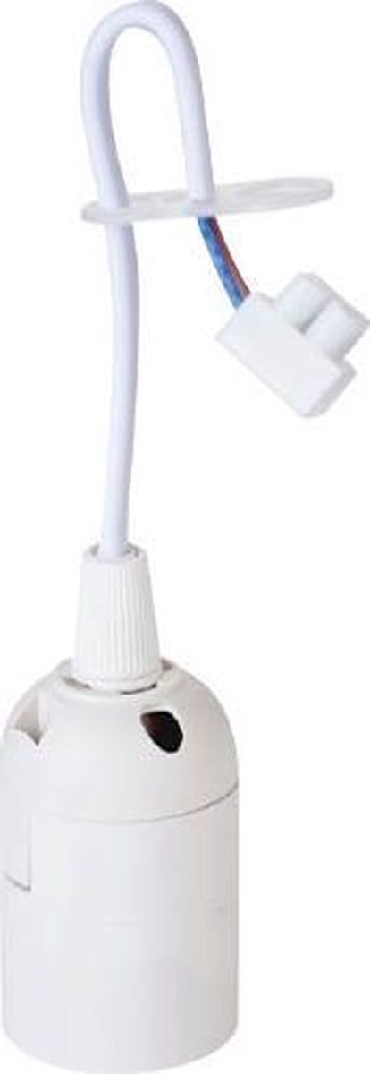 E27 Fitting/Houder - Verhuisfitting - Kunststof Wit 15cm Draad